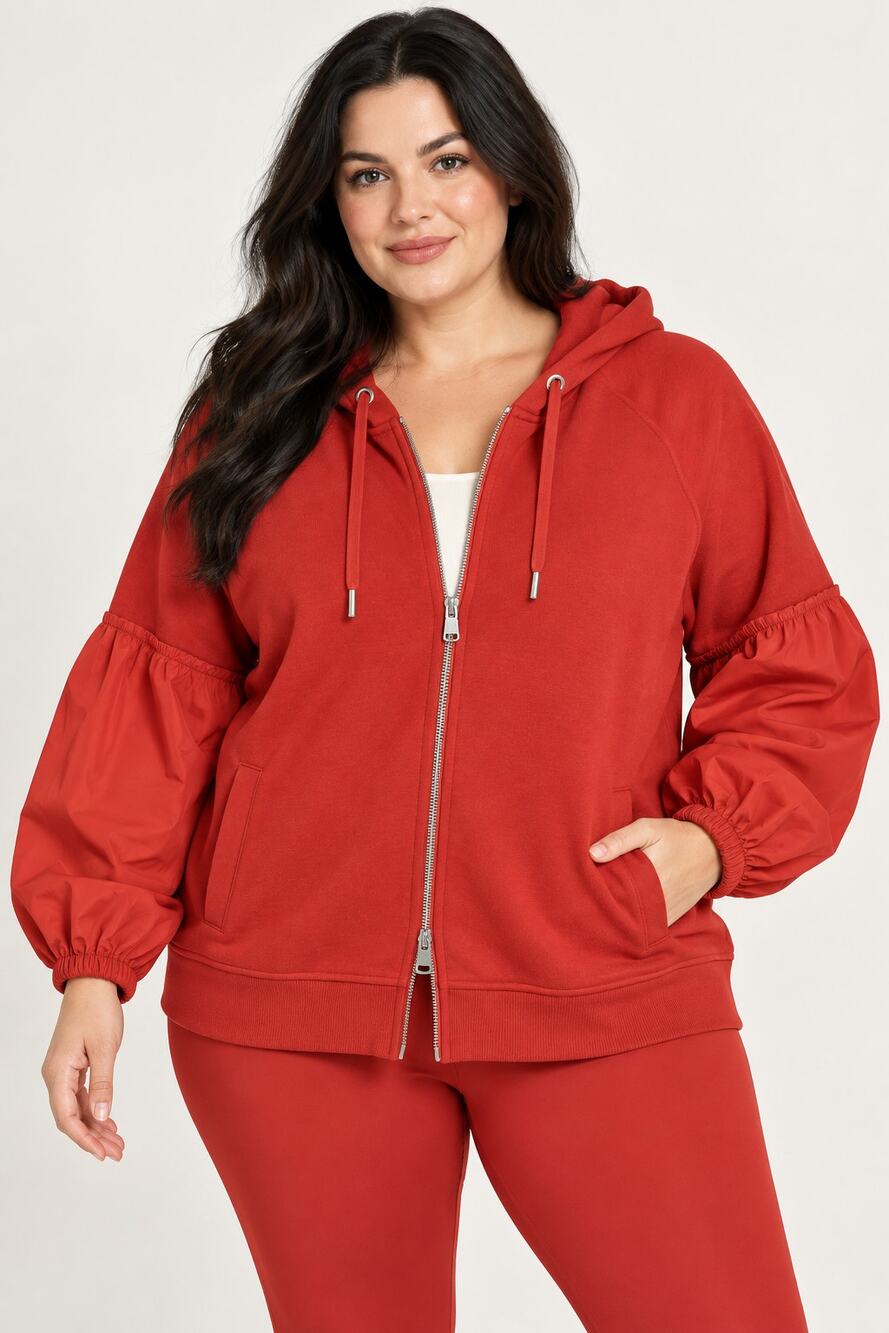Athleta On My Way Triumph Hoodie Red Womens Plus Size 2X New Athleisure